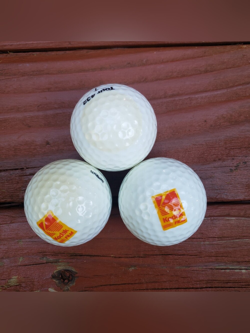 Vintage (3) Kodak Film Logo Golf Balls - 2 Of 3 WITH STAINING